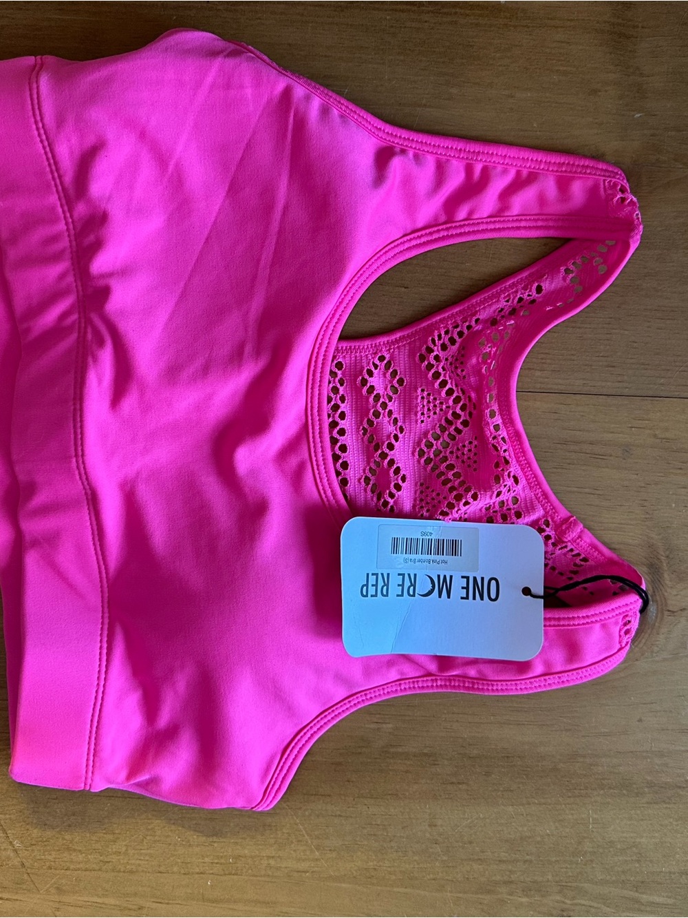 ZYIA Hot Pink Racerback Sports Bra with Laser-Cut Back